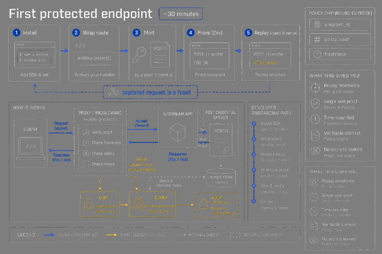 First protected endpoint quickstart steps